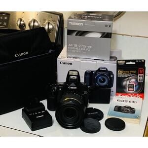 Canon EOS 60D DSLR Camera With Tamron 18-270mm f/3.5-6.3 Di II VC PZD Lens